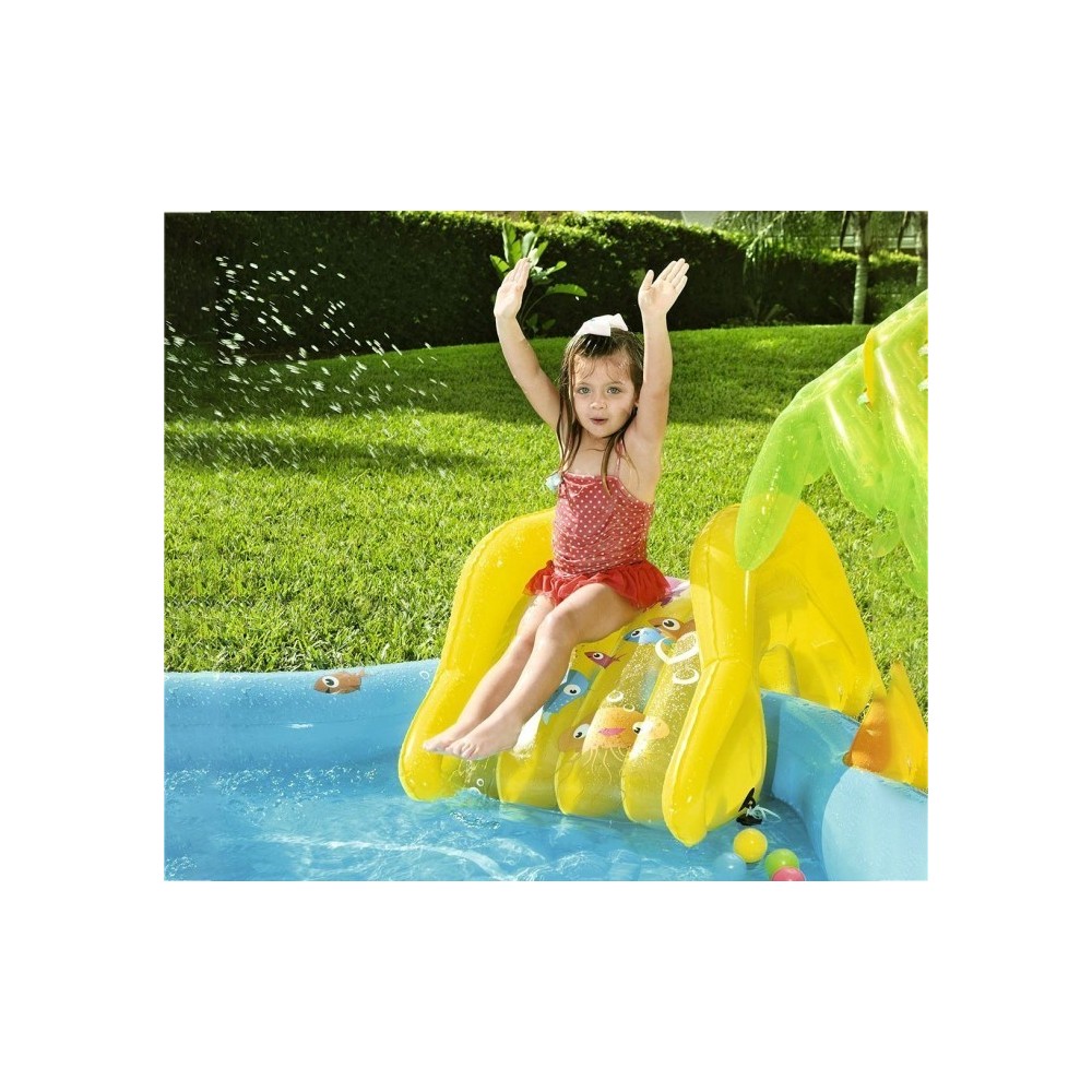 53067 PiscinE Play Center modèle Mar fondo gonflable, toboggan 280x257x87cm
