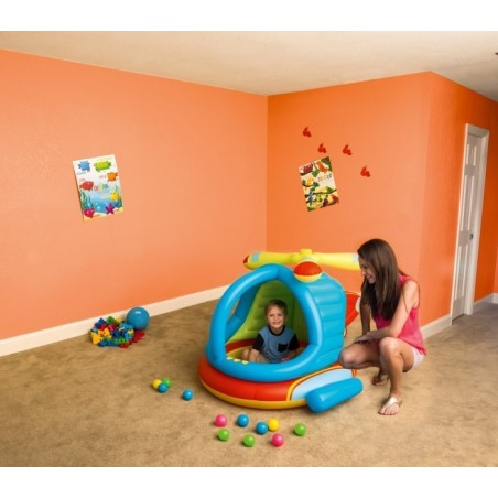52217 Piscine à boules Play Center forme d'hélcopère, 50 boules 140x127x89cm