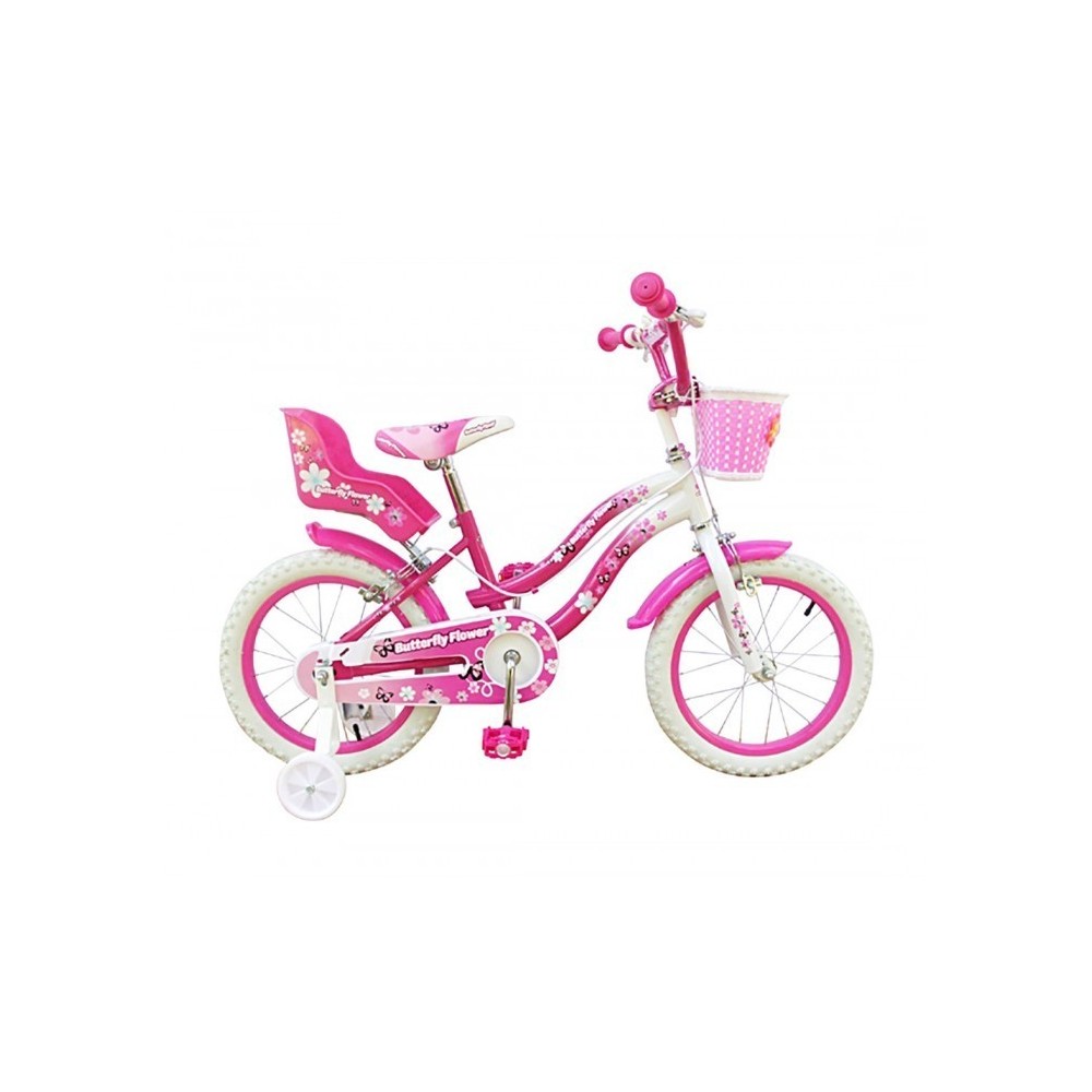 510149 Vélo BUTTERFLY FLOWER taille 14 vélos pour filles de 4 à 6 ans