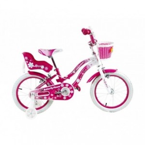  510156 Vélo BUTTERFLY FLOWER taille 16 vélos pour filles de 4 à 6 ans