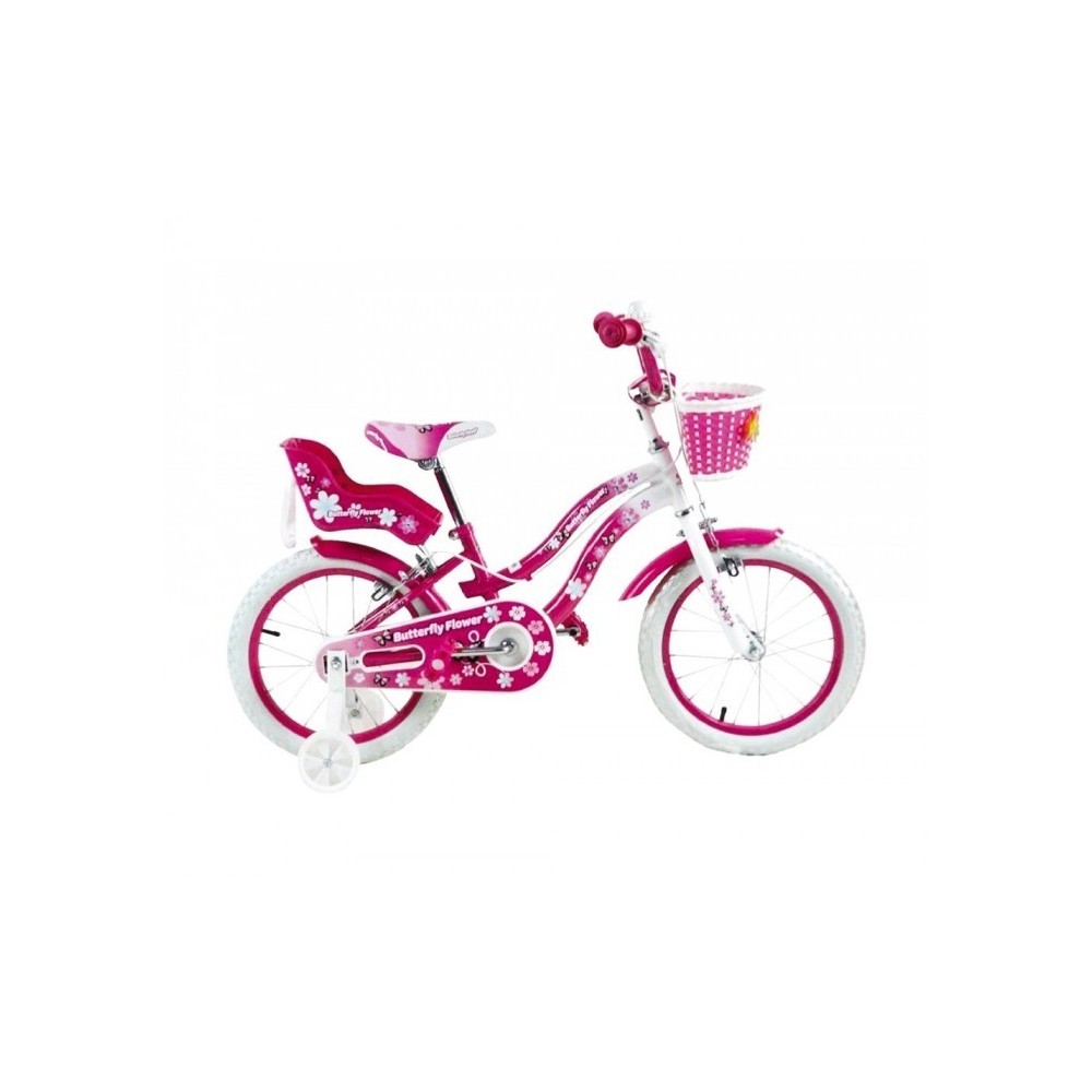  510156 Vélo BUTTERFLY FLOWER taille 16 vélos pour filles de 4 à 6 ans