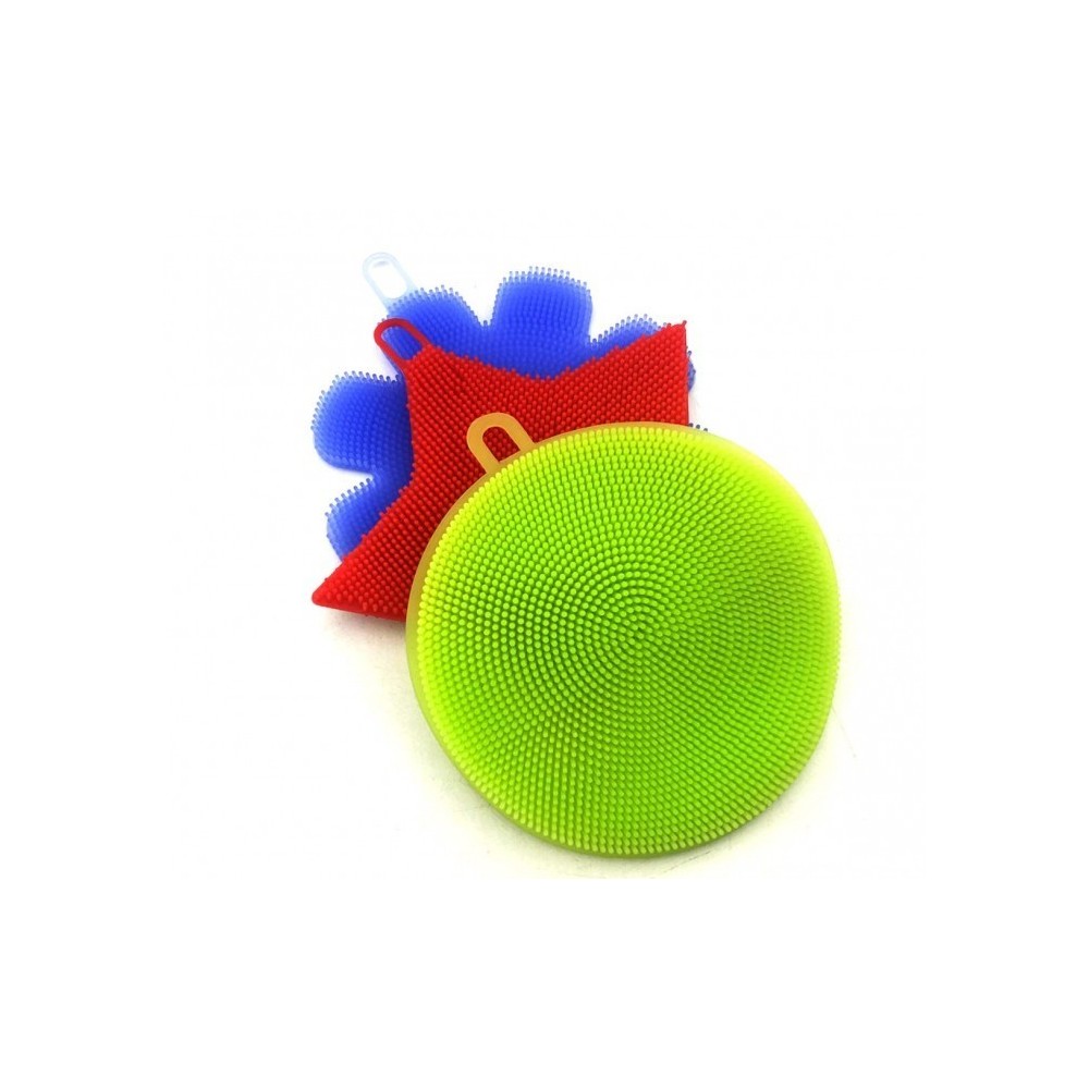 Set de 3 éponges en silicone BEST GRIP SPONGE avec picots, nettoyage en douceur