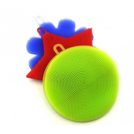 Set de 3 éponges en silicone BEST GRIP SPONGE avec picots, nettoyage en douceur