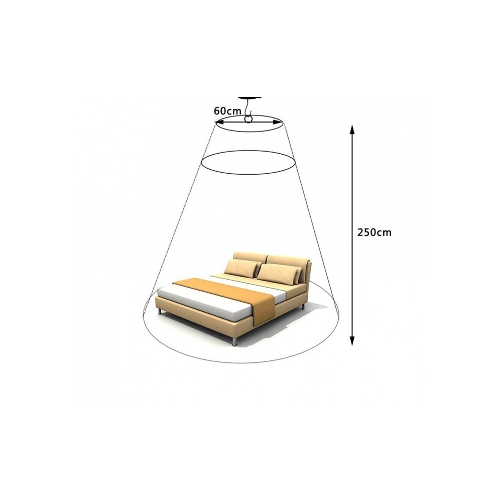 176740 Moustiquaire-rideaux pour lit 60 x 250 x 1200 cm EVEVERTOP