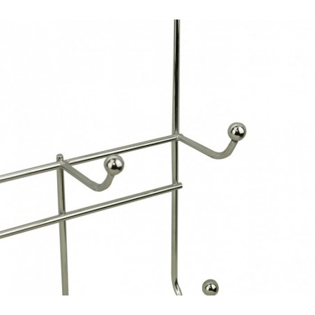 364154 porte-manteau à suspendre, 12 crochets en acier chromé 48x29x8