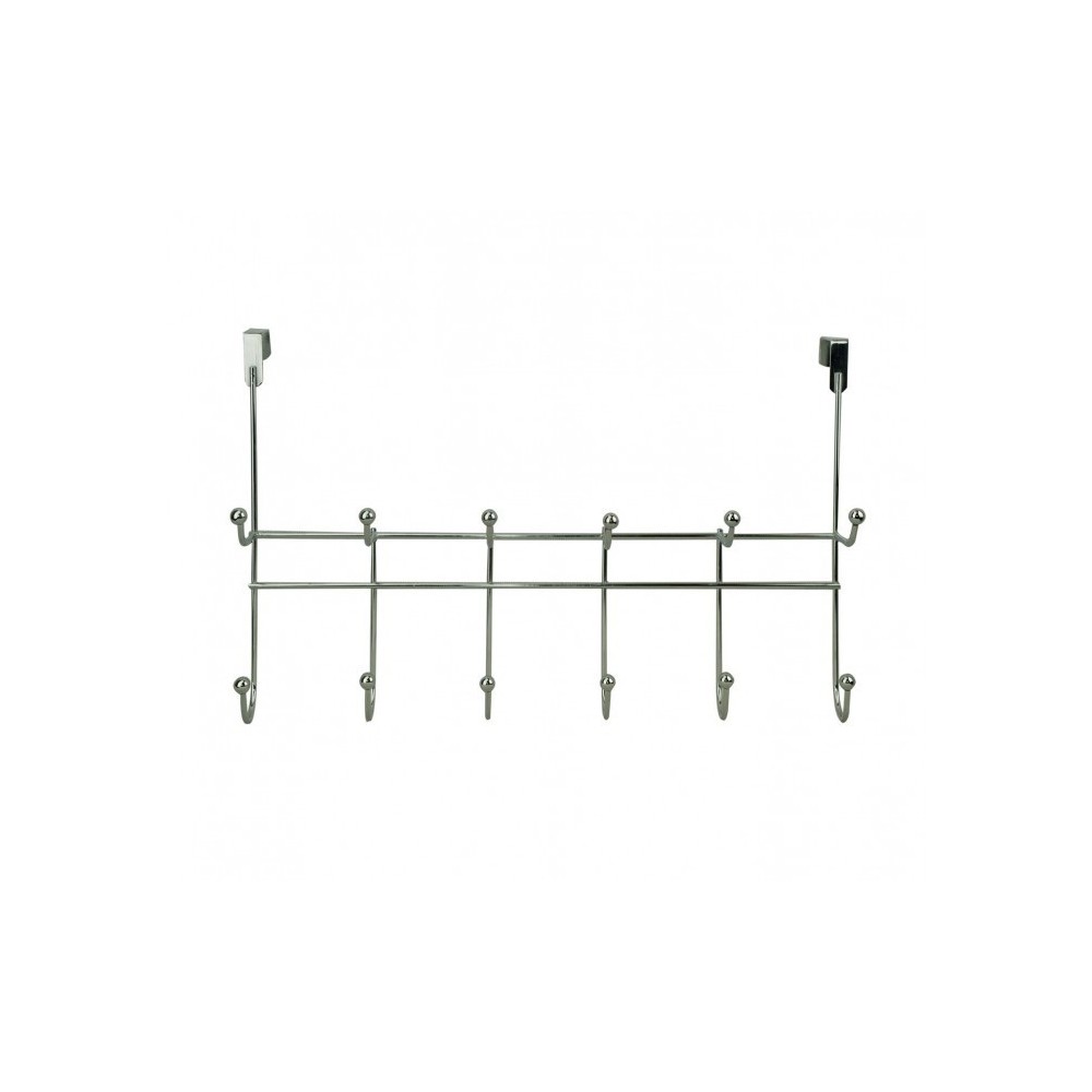 364154 porte-manteau à suspendre, 12 crochets en acier chromé 48x29x8