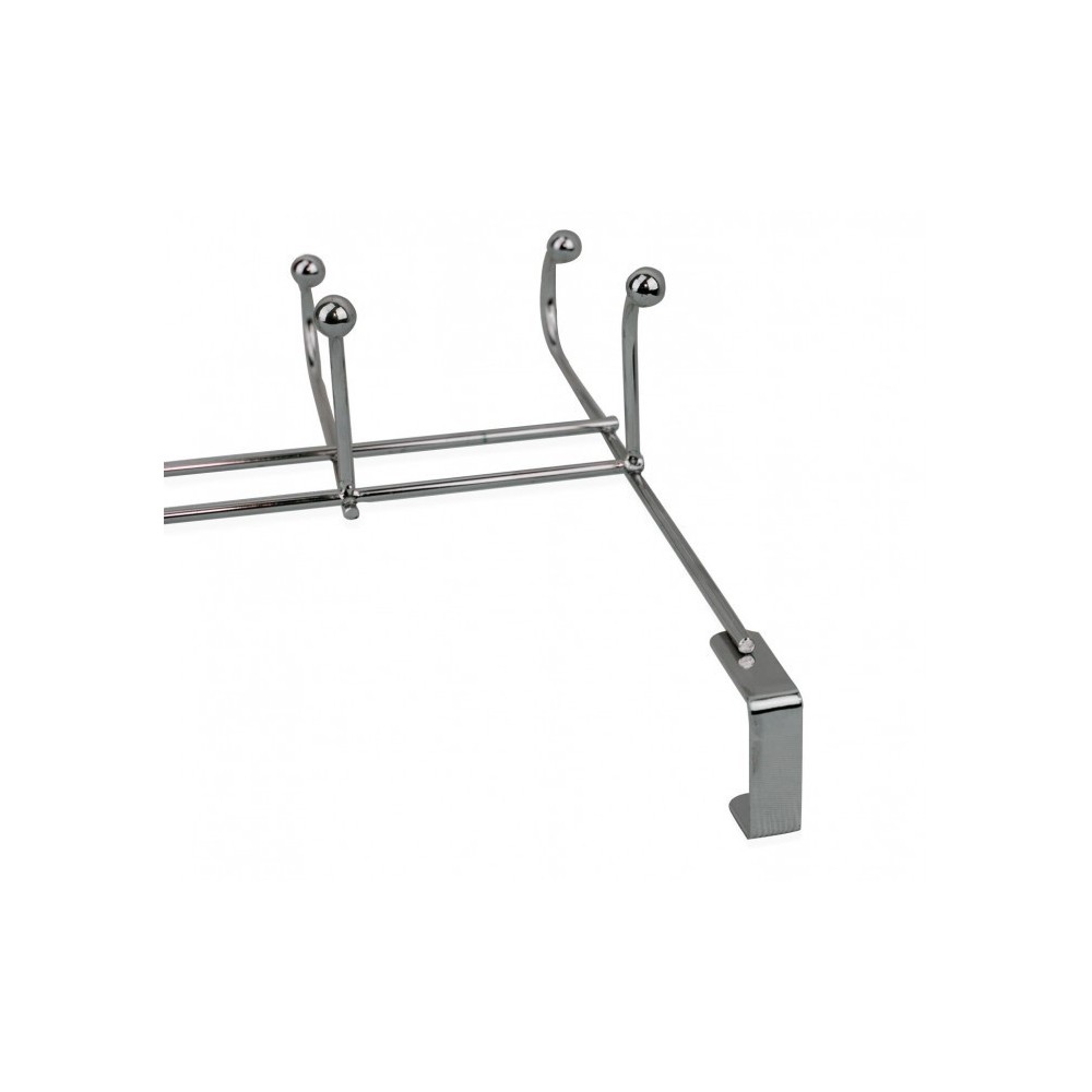 364154 porte-manteau à suspendre, 12 crochets en acier chromé 48x29x8