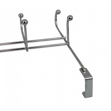 364154 porte-manteau à suspendre, 12 crochets en acier chromé 48x29x8