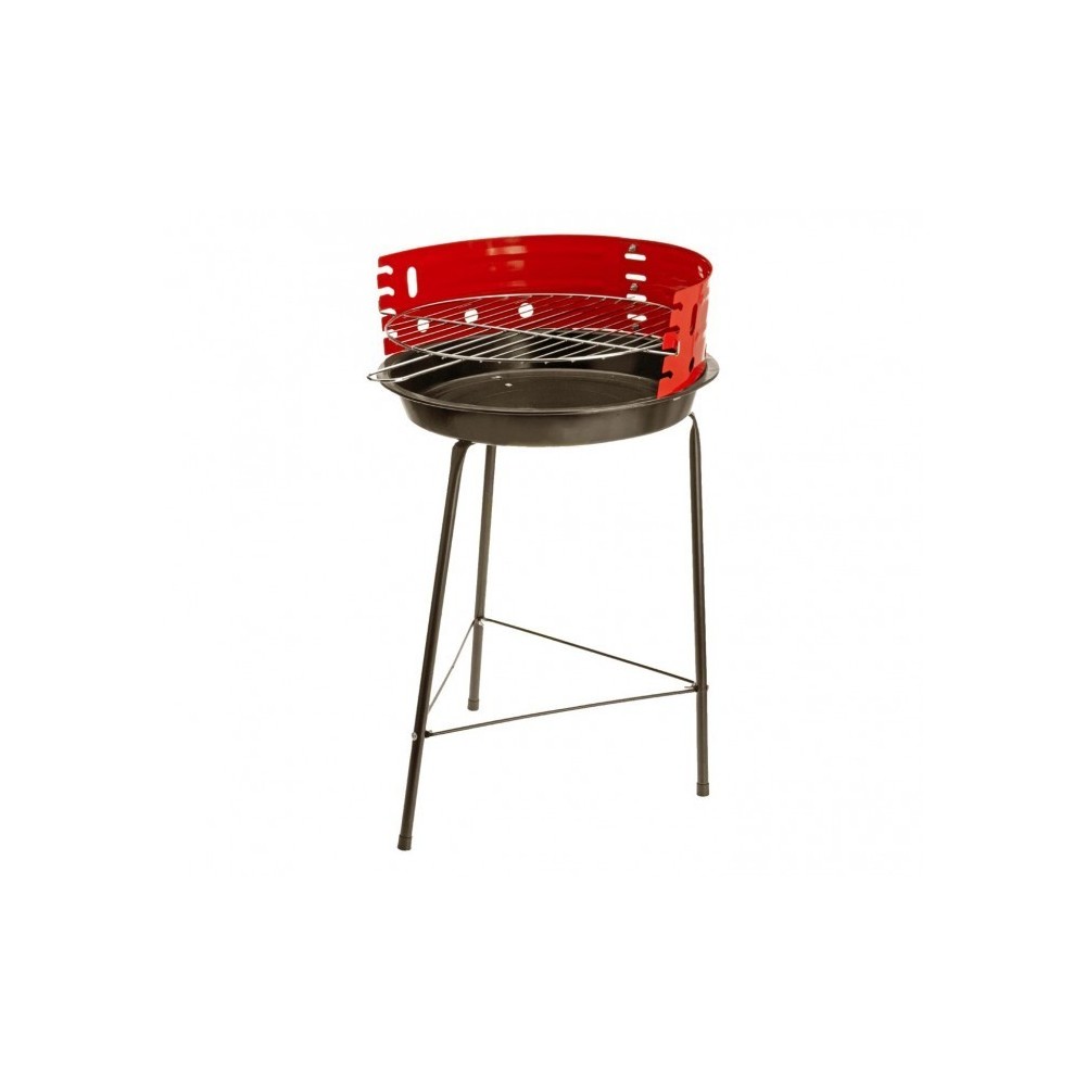 429761 Barbecue rond 60 x 36 cm avec grille de cuisson incluse et pare-vent