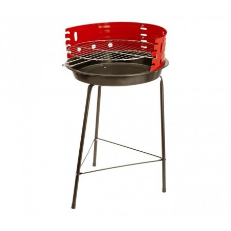 429761 Barbecue rond 60 x 36 cm avec grille de cuisson incluse et pare-vent