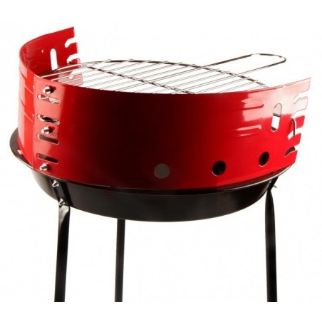 429761 Barbecue rond 60 x 36 cm avec grille de cuisson incluse et pare-vent