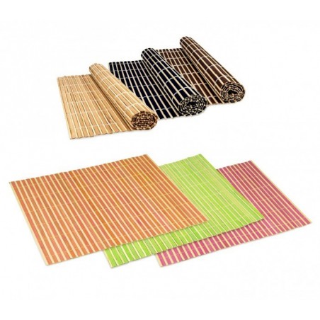  137697 Ensemble de 4 set de table en bambou de différentes couleurs 30x40cm