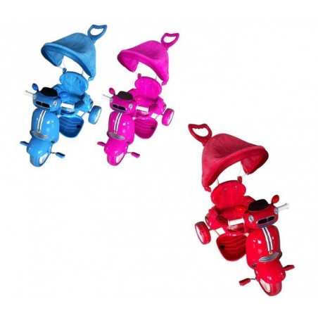 LT886 Tricycle enfants CAR push avec pédales, lumières, sons et parasol 