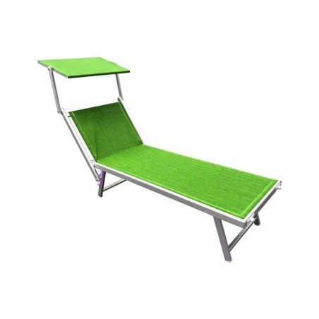 Chaise longue en aluminium avec parasol LUXURIOSA 180XX60X40 cm  couleur vert