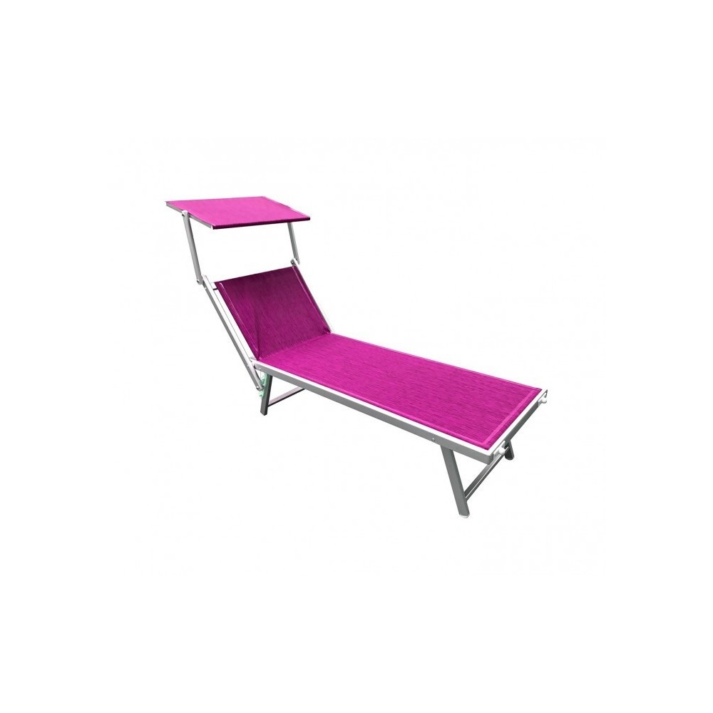 Chaise longue en aluminium avec parasol LUXURIOSA 180XX60X40 cm  couleur fushia