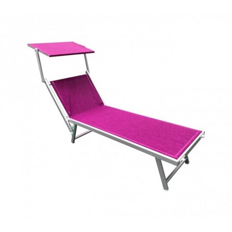 Chaise longue en aluminium avec parasol LUXURIOSA 180XX60X40 cm  couleur fushia