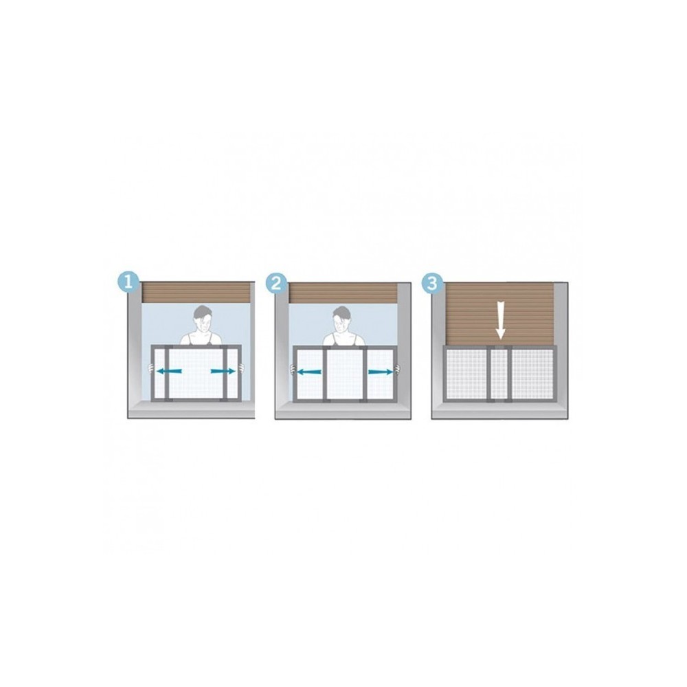 GES50AGSC STARKEN Moustiquaire 70x50 cm extensible jusqu'à 132cm