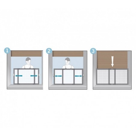 GES50AGSC STARKEN Moustiquaire 70x50 cm extensible jusqu'à 132cm  GES50AGSC STARKEN Moustiquaire 70x50 cm extensible jusqu'à 132cm