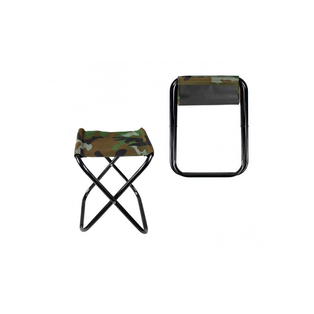 288351 Tabouret pliant EVERTOP camouflage 34 cm pour camping, mer ou plage