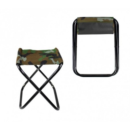 288351 Tabouret pliant EVERTOP camouflage 34 cm pour camping, mer ou plage