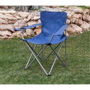 480718 Chaise pliante avec porte-gobelets JOY SUMMER plage camping piscine bleu