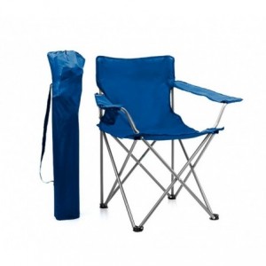 480718 Chaise pliante avec porte-gobelets JOY SUMMER plage camping piscine bleu 2