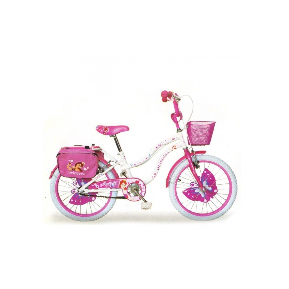 Vélo pour filles PRINCESS mesure 20 "cadre en acier BLANC âge 6 à 10 ans