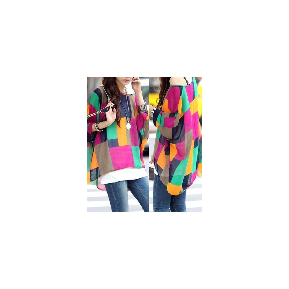 Chemisier en mousseline de soie Mod. formes...