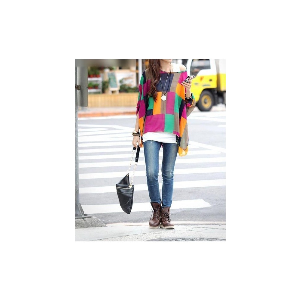 Chemisier en mousseline de soie Mod. formes...