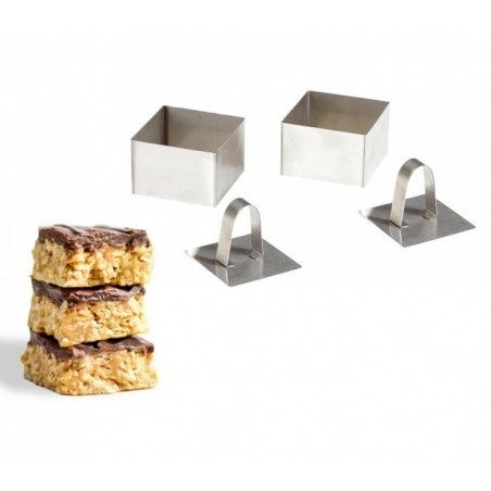 594809 SET 2 MOULES A PÂTES CARRÉS POUR LES PREMIERS PLATS ET DESSERTS 8X8X4 CM 594809 SET 2 MOULES A PÂTES CARRÉS POUR LES PREMIERS PLATS ET DESSERTS 8X8X4 CM
