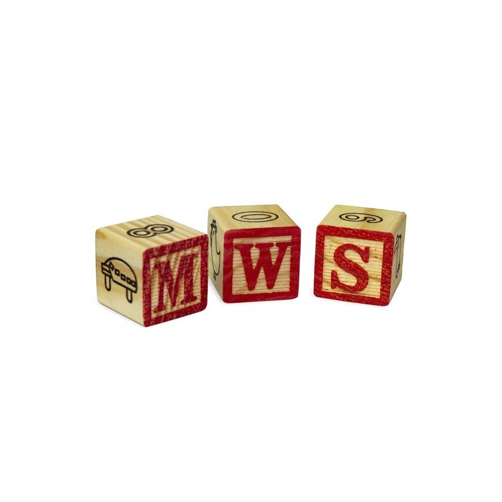JEU PÉDAGOGIQUE BOÎTE DE 27 CUBES EN BOIS ANIMAUX LETTRES NUMÉROS 3X3 cm
