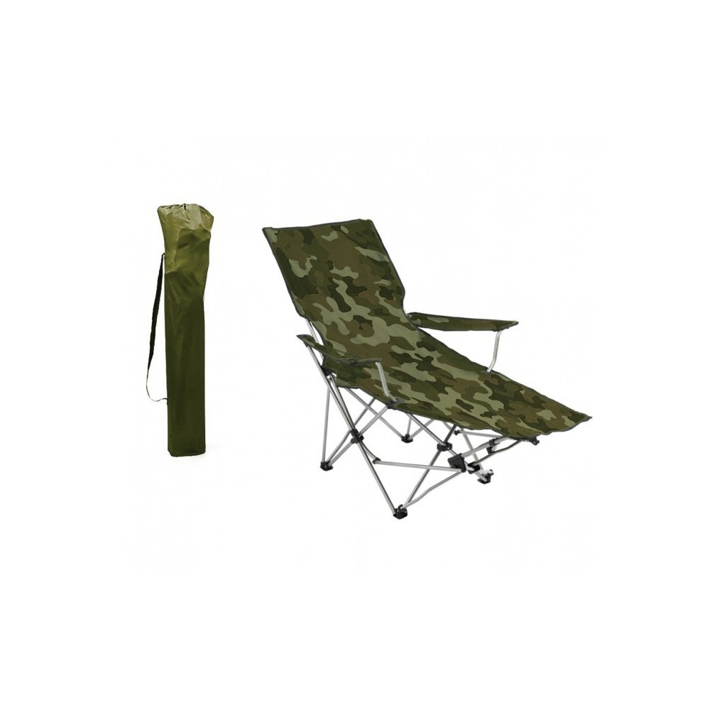 391808 CHAISE PLIANTE MODÈLE CAMOUFLAGE AVEC REPOSE-PIEDS CAMPING OU JARDIN ONSH