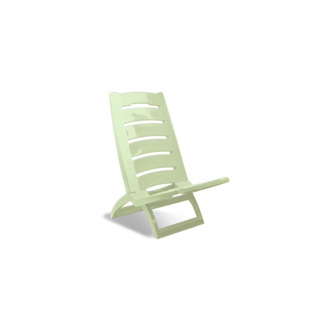 chaise pliante plage EVERTOP en plastique rigide plusieurs couleurs  65X38X50cm