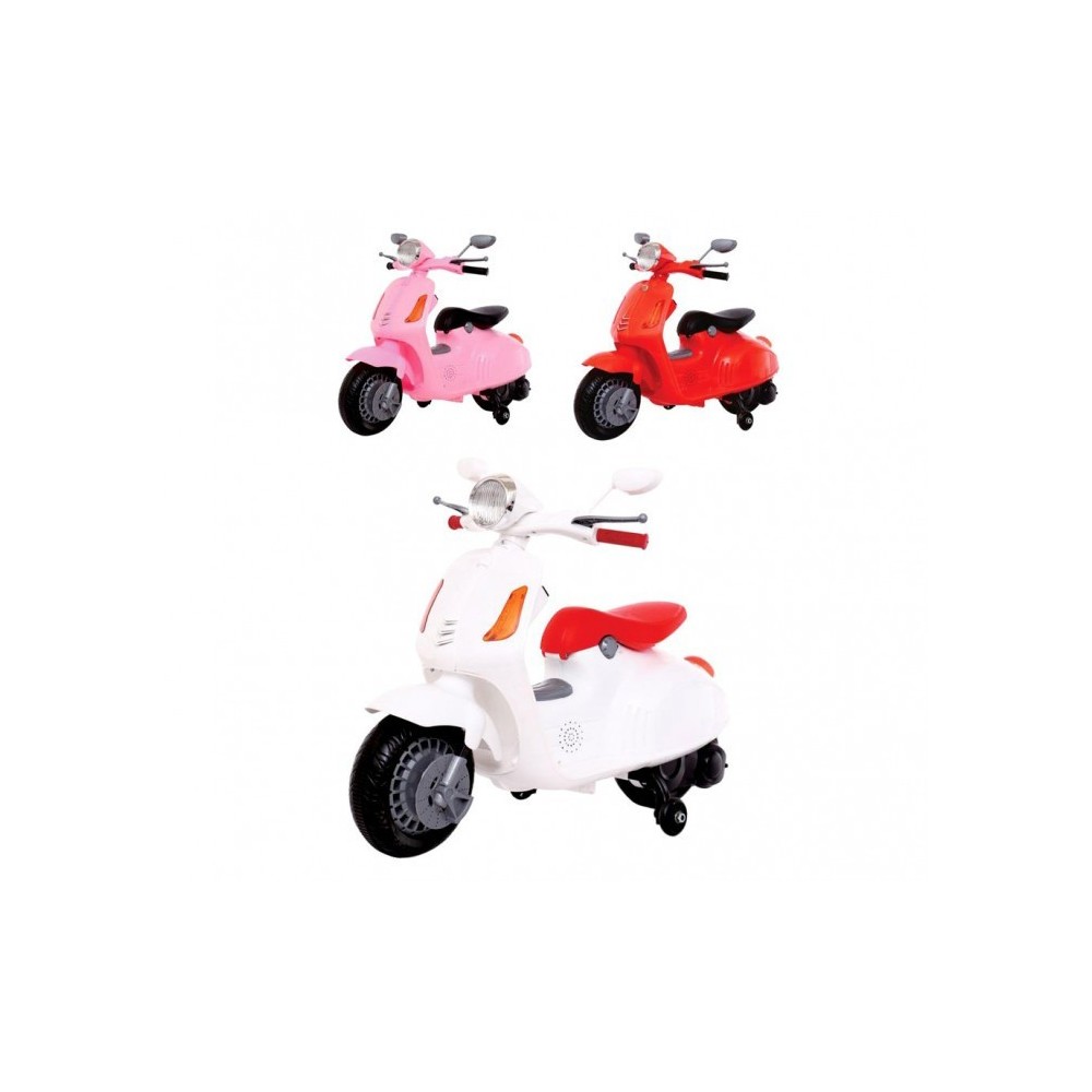 B38110 Moto électrique pour enfant VESPINA avec roulettes 12V  son, lumière MP3