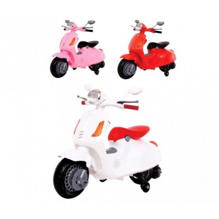 B38110 Moto électrique pour enfant VESPINA avec roulettes 12V  son, lumière MP3