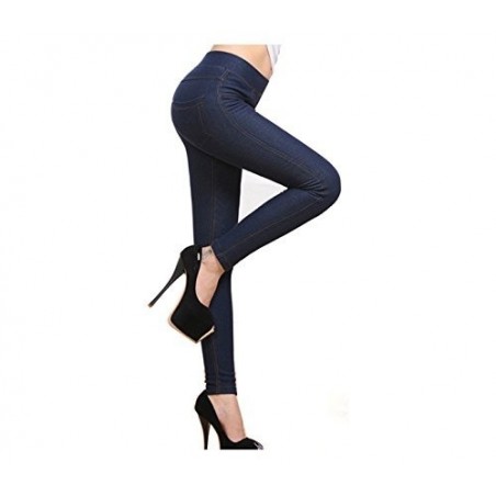 L'effet des leggings de Denim sans bouton de peluche intérieur mode femme