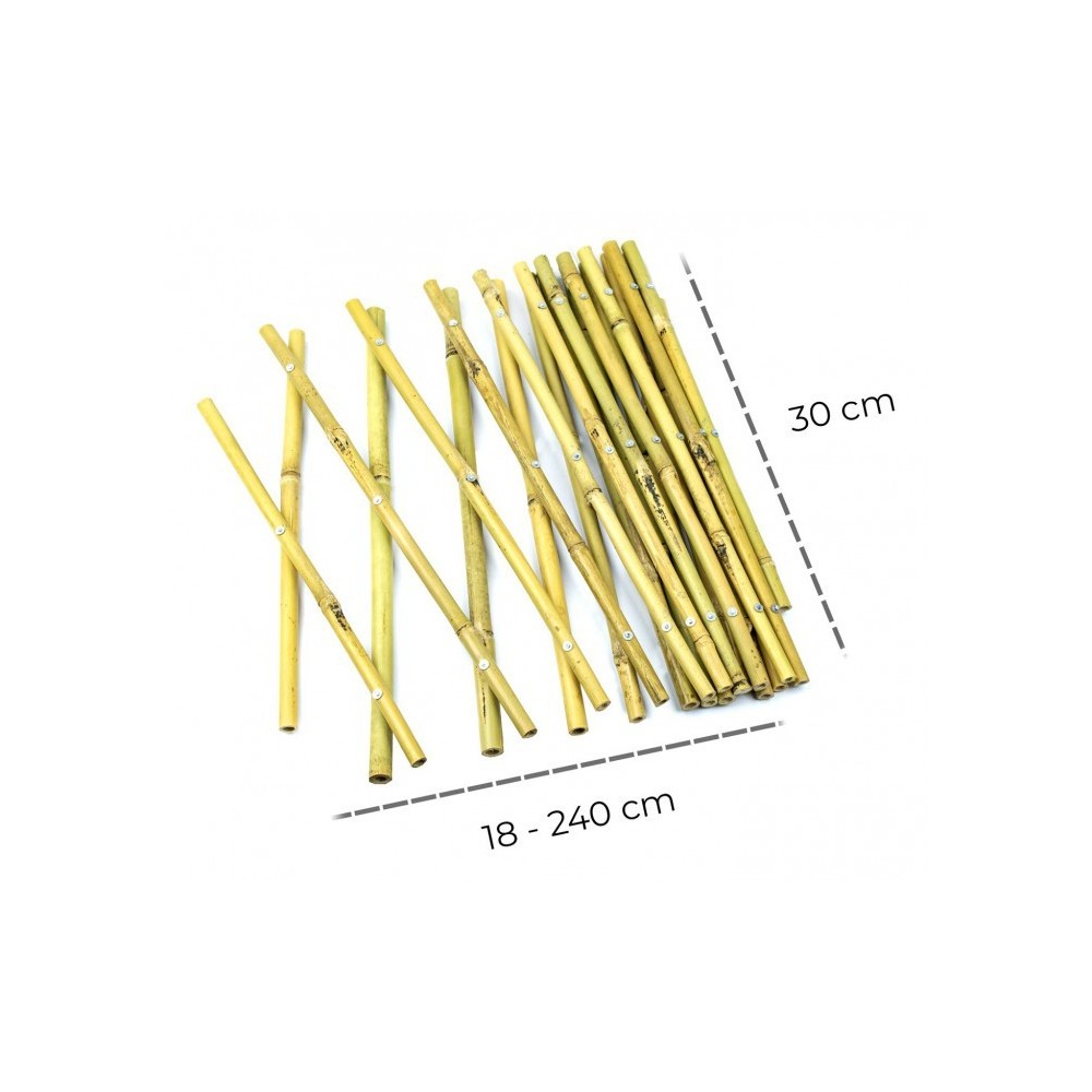 377505 Clôture en bambou extensible pour plantes ou support murale   30x240 cm