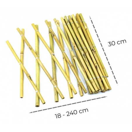 377505 Clôture en bambou extensible pour plantes ou support murale   30x240 cm