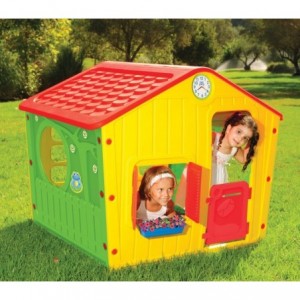 219584 Maisonnette enfants en plastique Galilée Jardin de village 140x108x115 cm