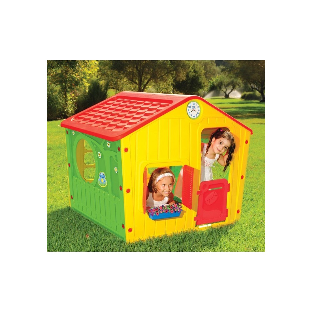 219584 Maisonnette enfants en plastique Galilée Jardin de village 140x108x115 cm