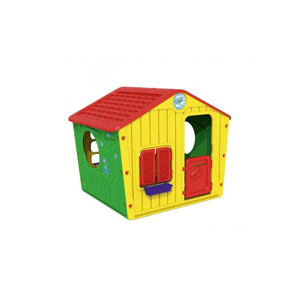 219584 Maisonnette enfants en plastique Galilée Jardin de village 140x108x115 cm