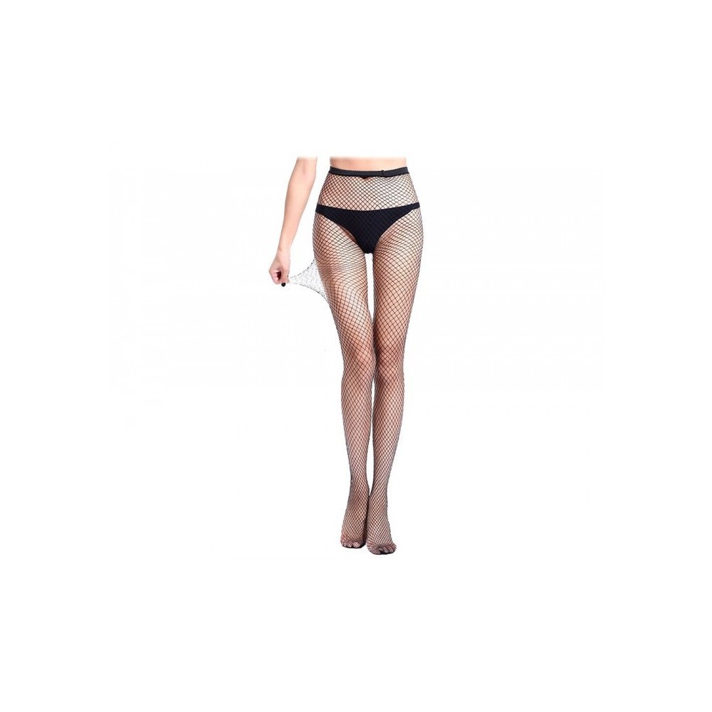  Collants résille noirs élastiques taille haute PANTYHOSE mod SW-2  ajustées