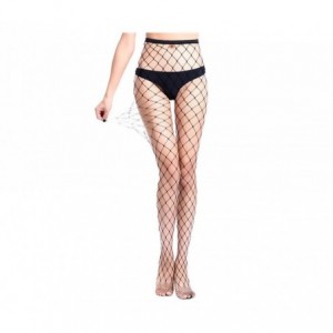 Collants résille noirs élastiques taille haute PANTYHOSE mod 8505  ajustées