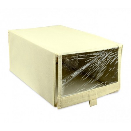 112885 Boîte à chaussures TNT ligne WELKHOME 22,5x35x15,5cm fenêtre et velcro
