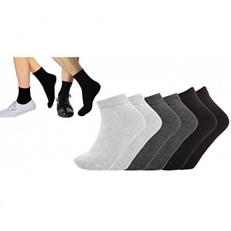 Paquet de 12 paires de chaussettes pour hommes et femmes - différentes couleurs