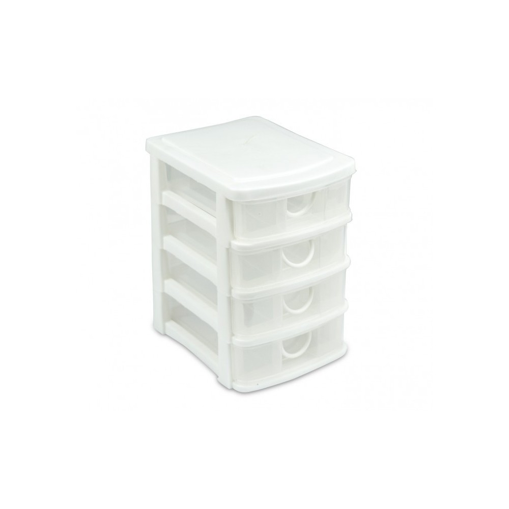 684203 Tour de rangement 4 étagères COCCINELLA en plastique rigide  13x17x18 c