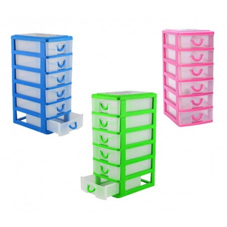 225066  Tour de rangement 5 tiroirs WELKHOME en plastique rigide 9x13x18.5 cm 225066  Tour de rangement 5 tiroirs WELKHOME en plastique rigide 9x13x18.5 cm