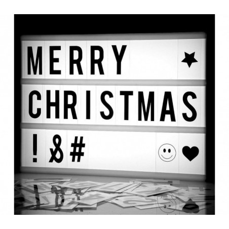  181774 Panneau rétro-éclairé Led LightBox format A4 96 charactères 30x23C cm 