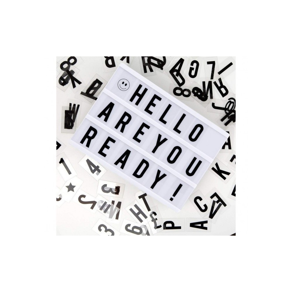  181774 Panneau rétro-éclairé Led LightBox format A4 96 charactères 30x23C cm 