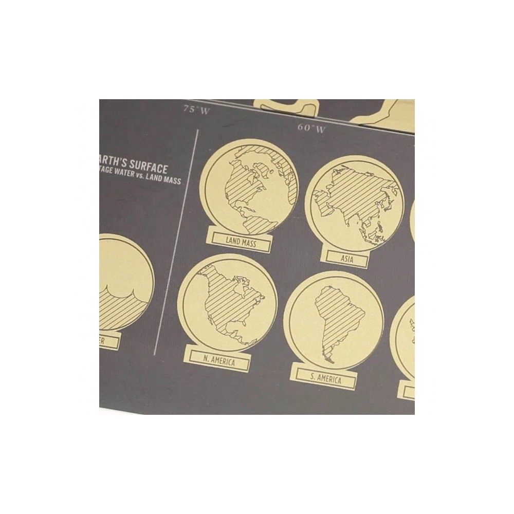 182207 Carte du monde deluxe noir 82 x 58 cm grattez les endroits visités